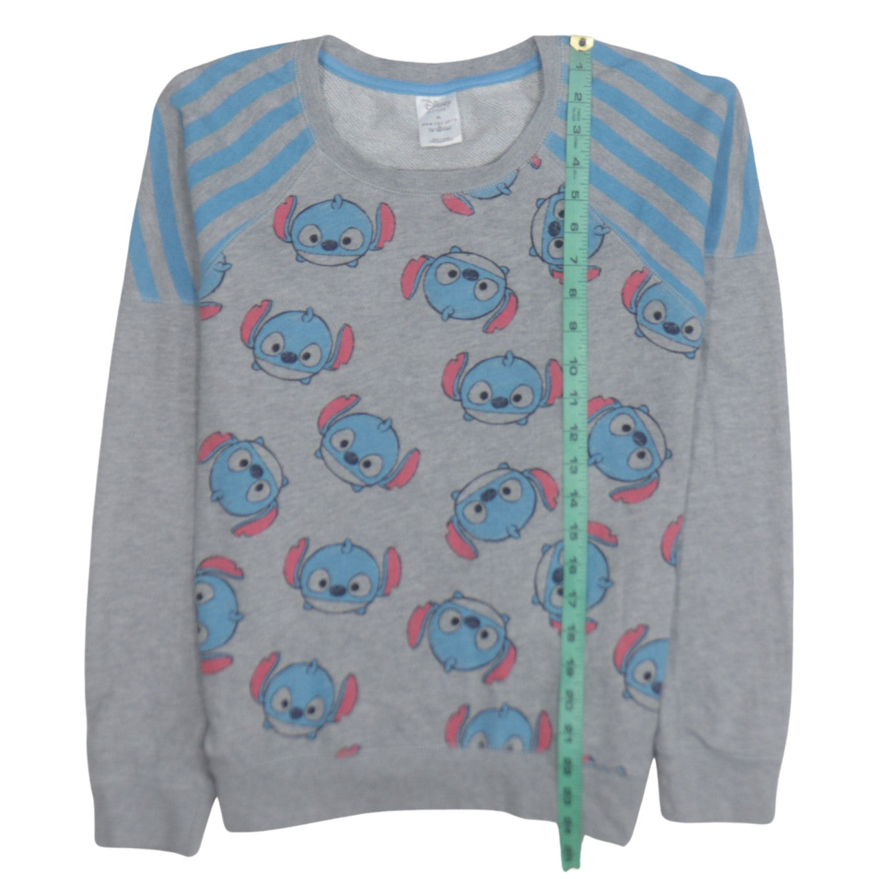 Disney Girls Grey Stitch Print Pullover Sweatshirt XL
