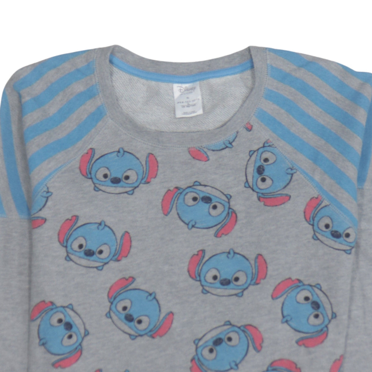 Disney Girls Grey Stitch Print Pullover Sweatshirt XL