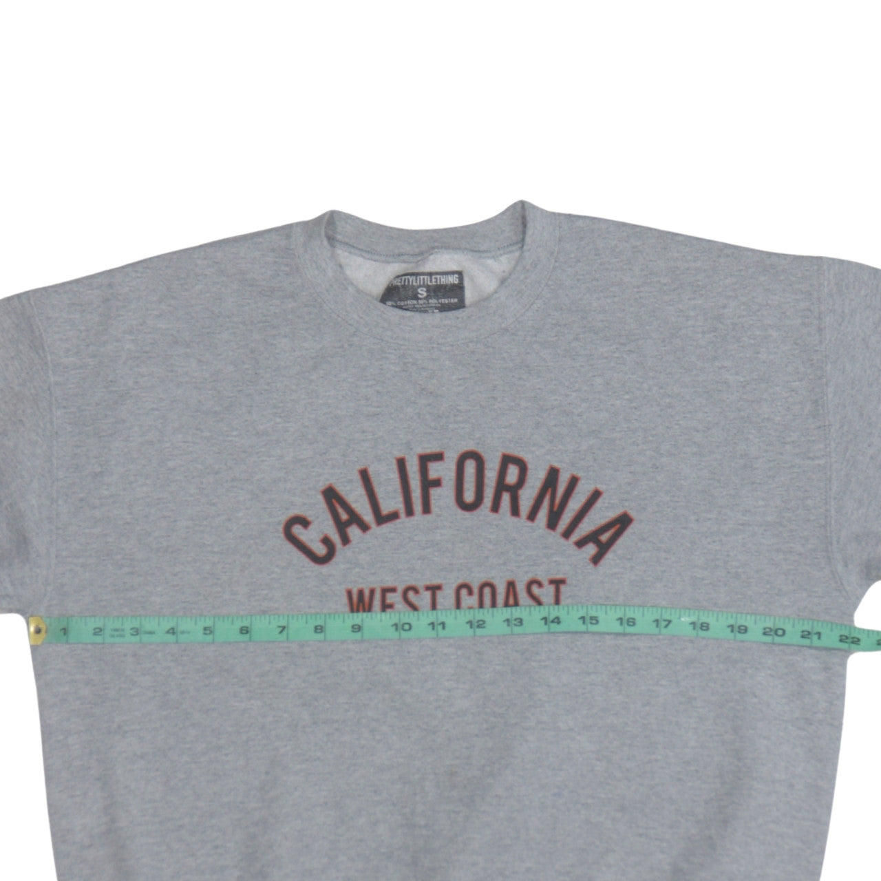 PrettyLittleThing Womens Grey Small California West Coast Sweatshirt