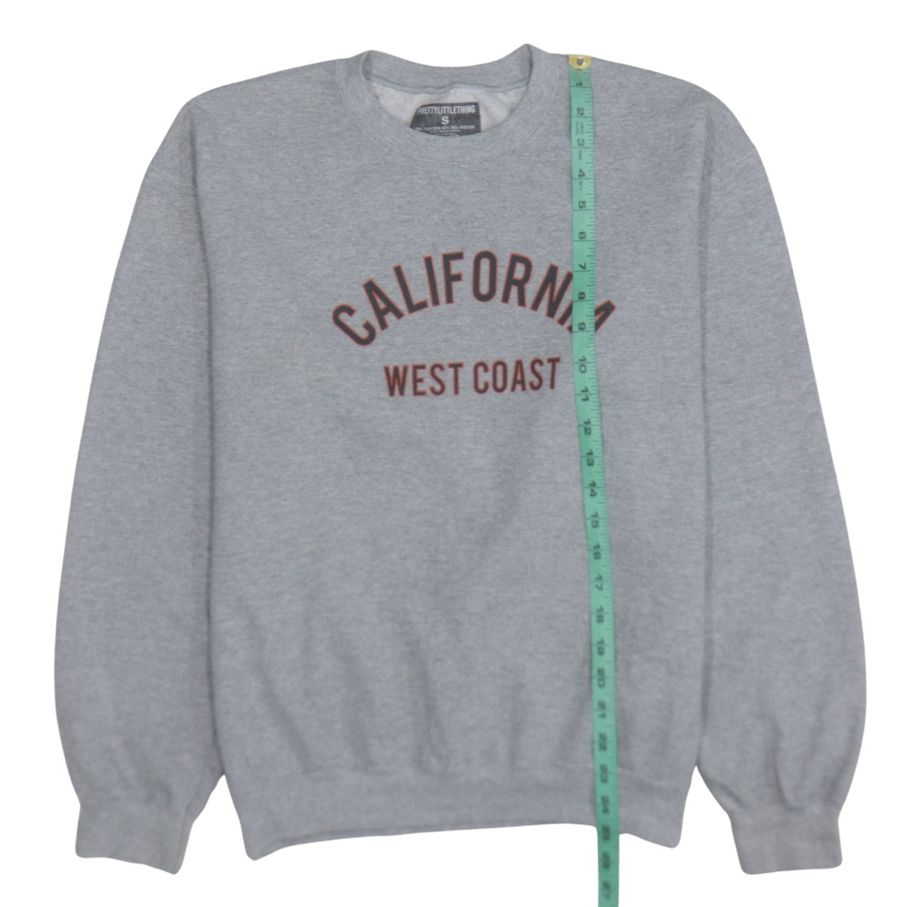 PrettyLittleThing Womens Grey Small California West Coast Sweatshirt