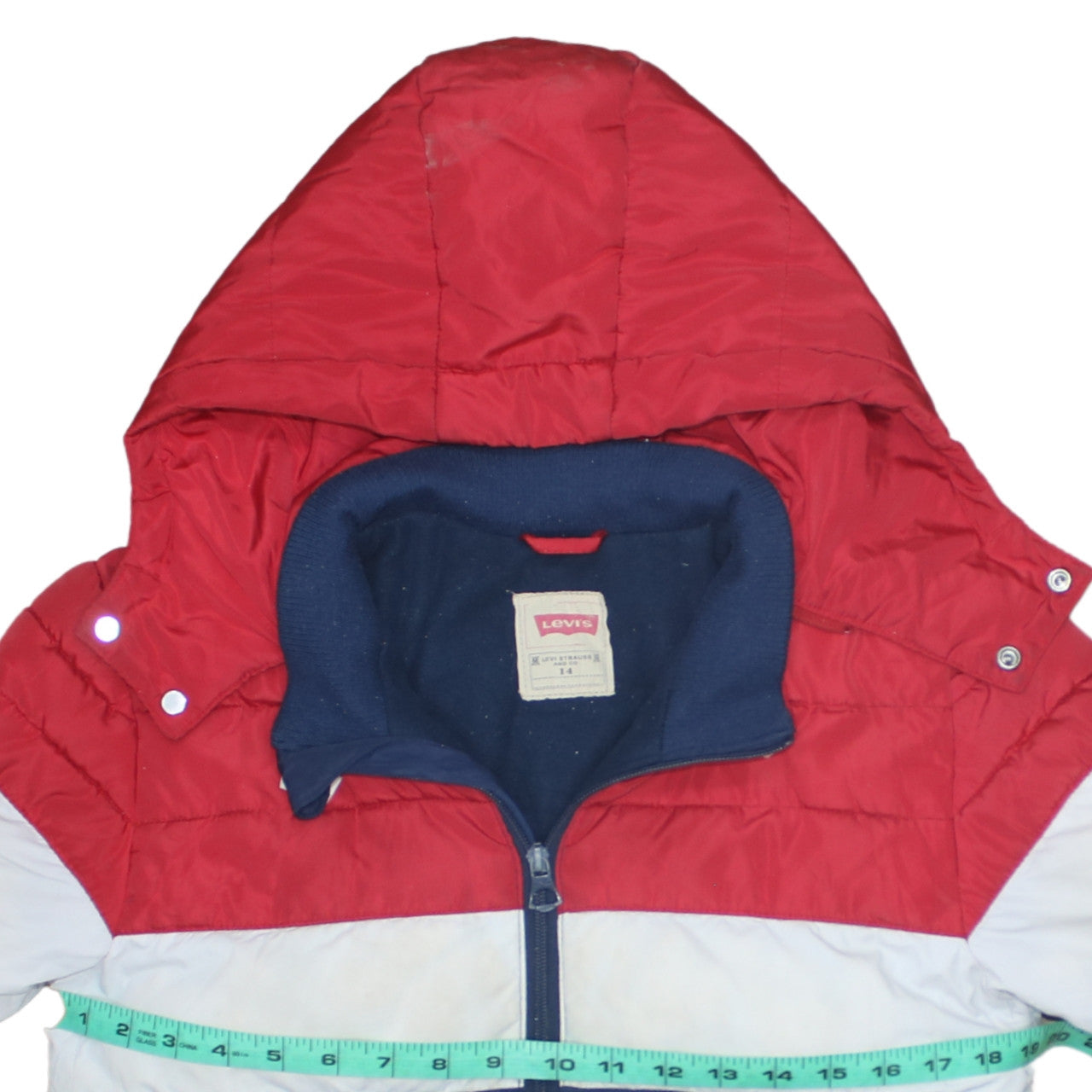 Levi’s Boys Multicoloured Hooded Puffer Jacket Size 14 Years Winter Coat