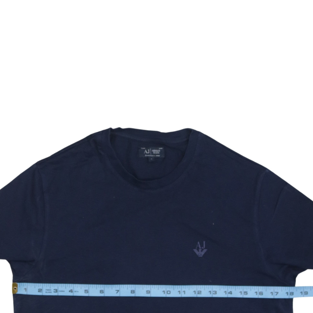 Armani Jeans Men's Navy Blue Small Crew Neck Cotton T-Shirt