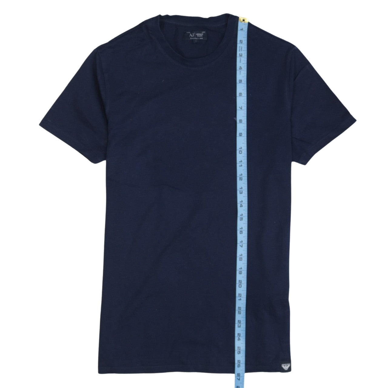 Armani Jeans Men's Navy Blue Small Crew Neck Cotton T-Shirt