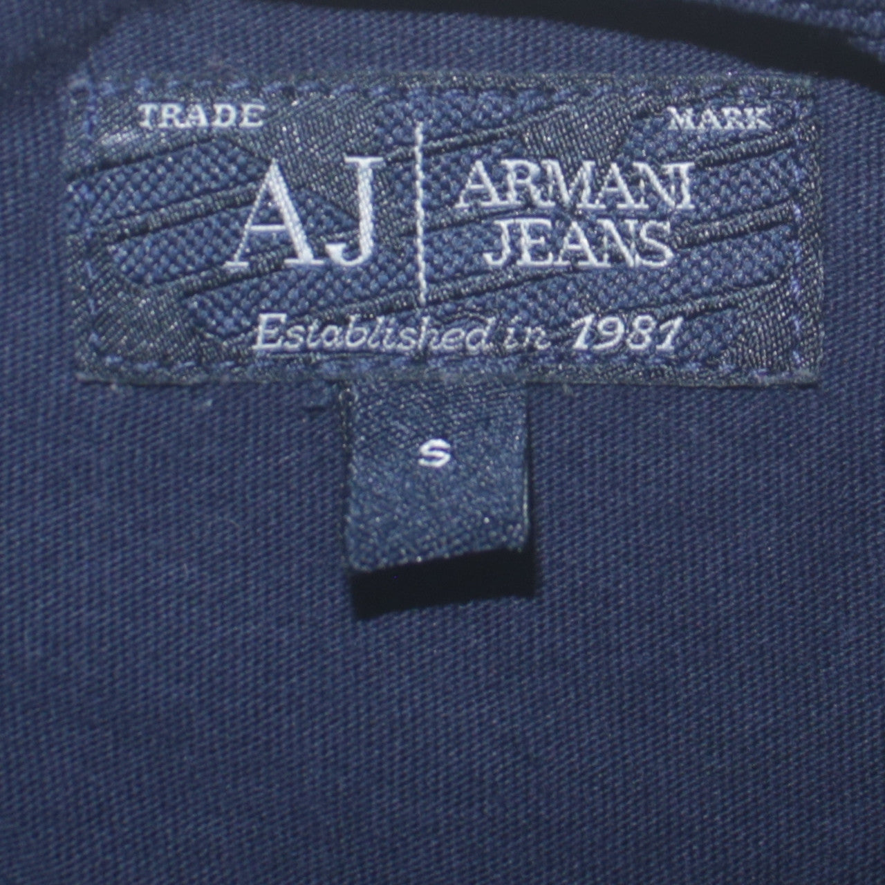 Armani Jeans Men's Navy Blue Small Crew Neck Cotton T-Shirt