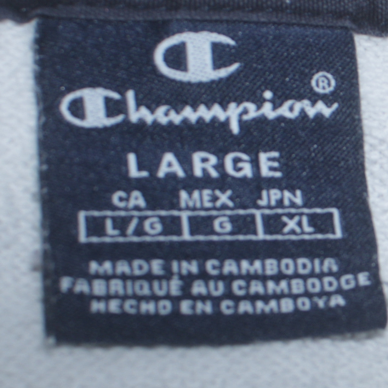 Champion Men's White Pullover Hoodie Size L Logo Fleece Sweatshirt