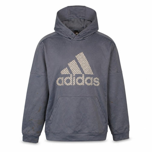 Adidas Men Blue Pullover Hoodie L Sports Logo Graphic