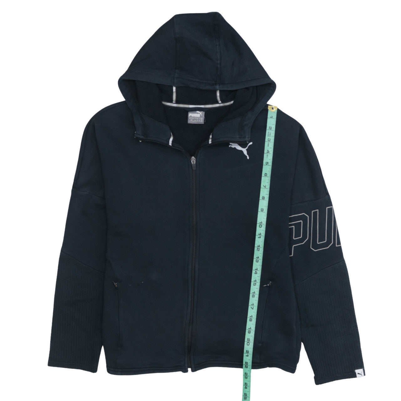 Puma Men's Black Full Zip Hoodie Size S Lightweight Sportswear