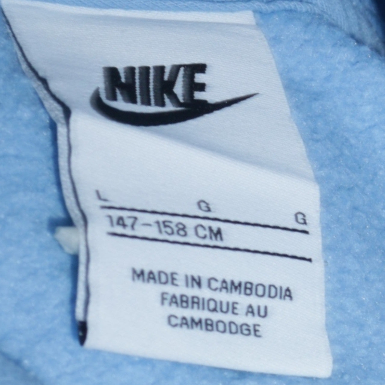 Nike Boys Blue Pullover Hoodie L 147-158cm Logo Fleece Long Sleeve Sweatshirt