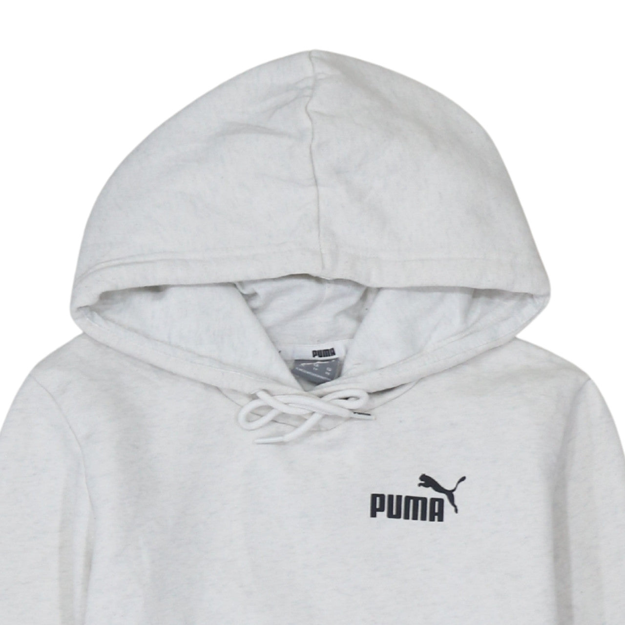 Puma Womens Light Grey XS Pullover Hoodie Drawstring Logo Sweatshirt