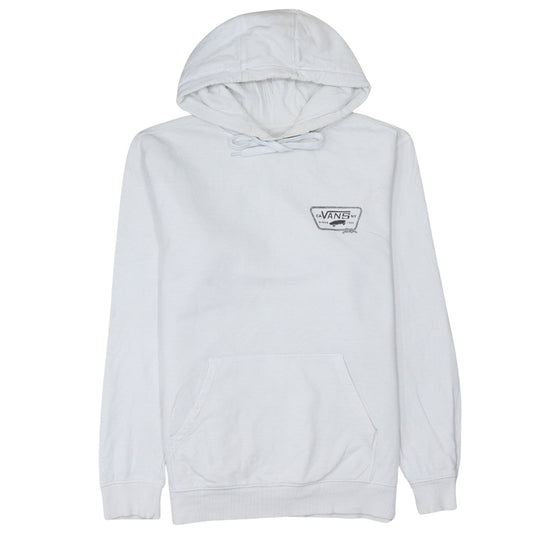 Vans Men’s White Pullover Hoodie Medium Logo Graphic Skate Sweatshirt