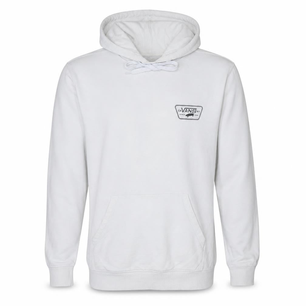 Vans Men’s White Pullover Hoodie Medium Logo Graphic Skate Sweatshirt