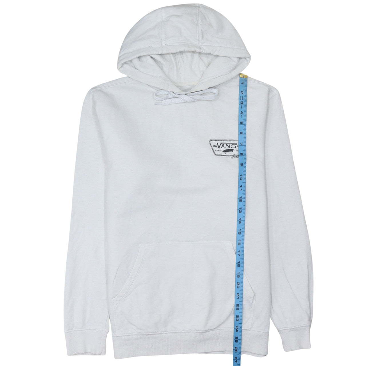Vans Men’s White Pullover Hoodie Medium Logo Graphic Skate Sweatshirt
