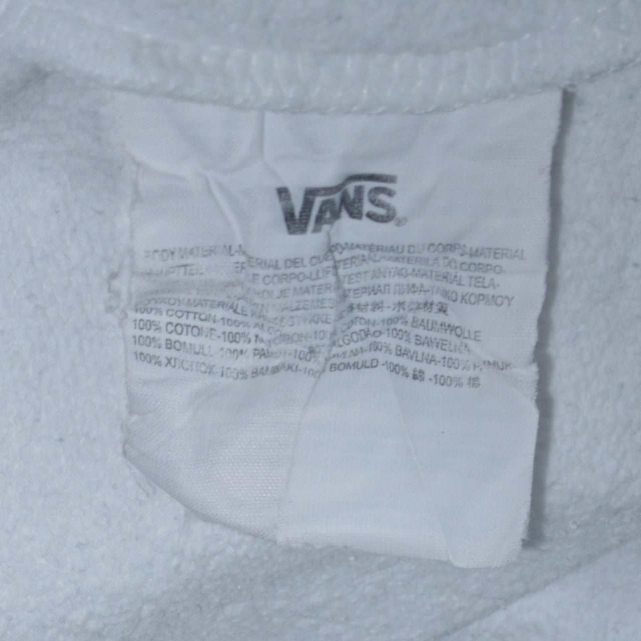 Vans Men’s White Pullover Hoodie Medium Logo Graphic Skate Sweatshirt