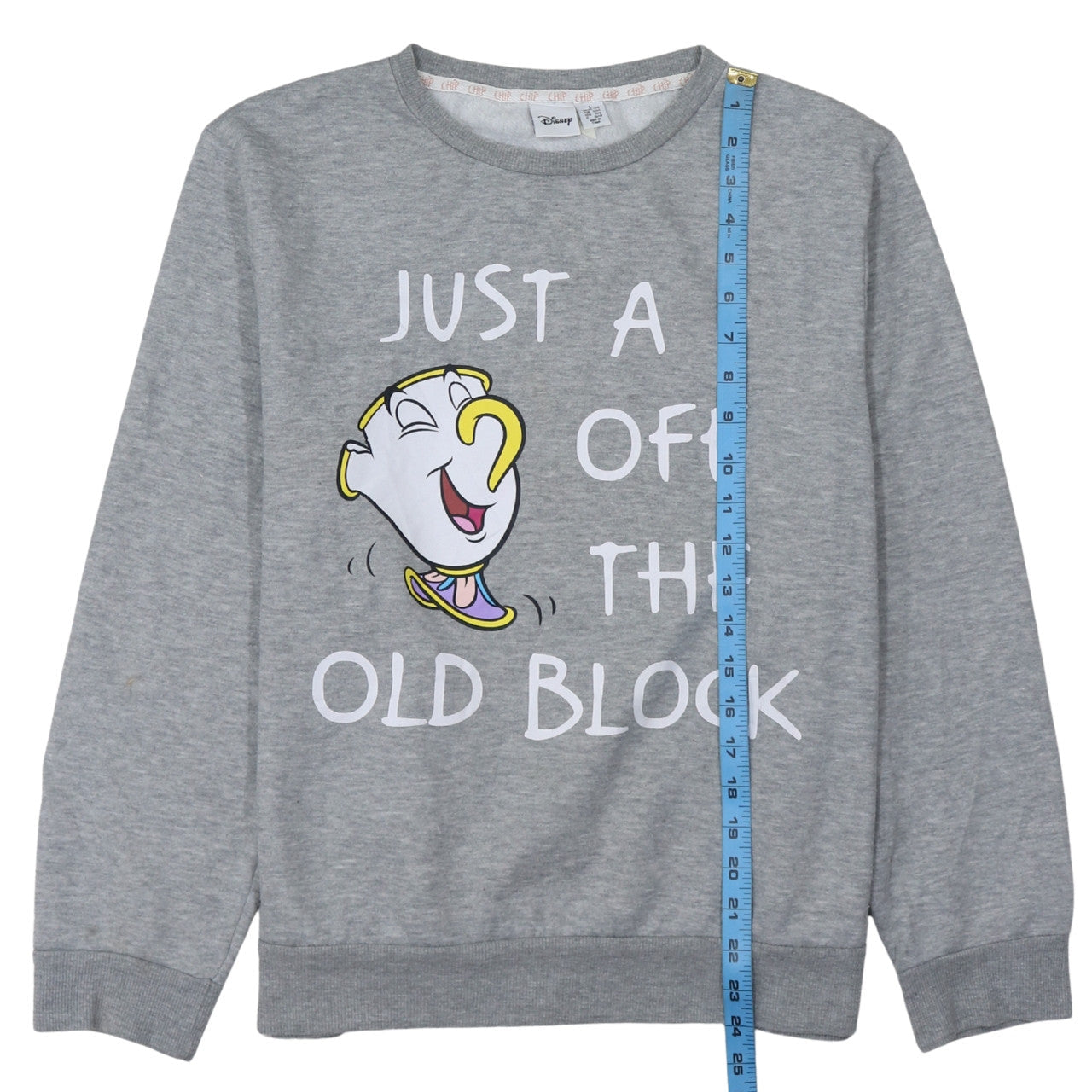 Disney Women Grey Chip Sweatshirt L Beauty and the Beast