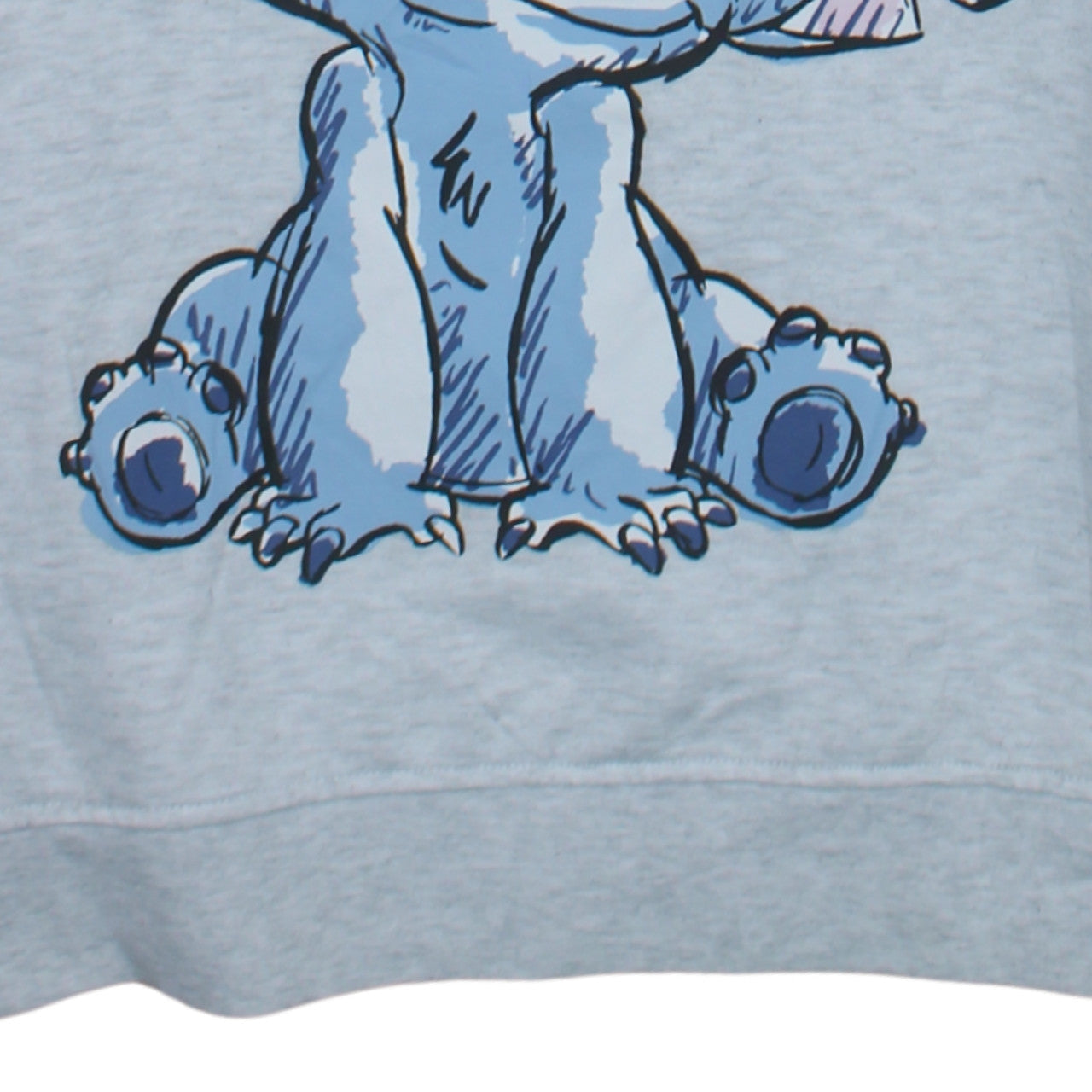 Disney Womens Grey Stitch Hoodie 2XS Pullover Graphic Print Casual