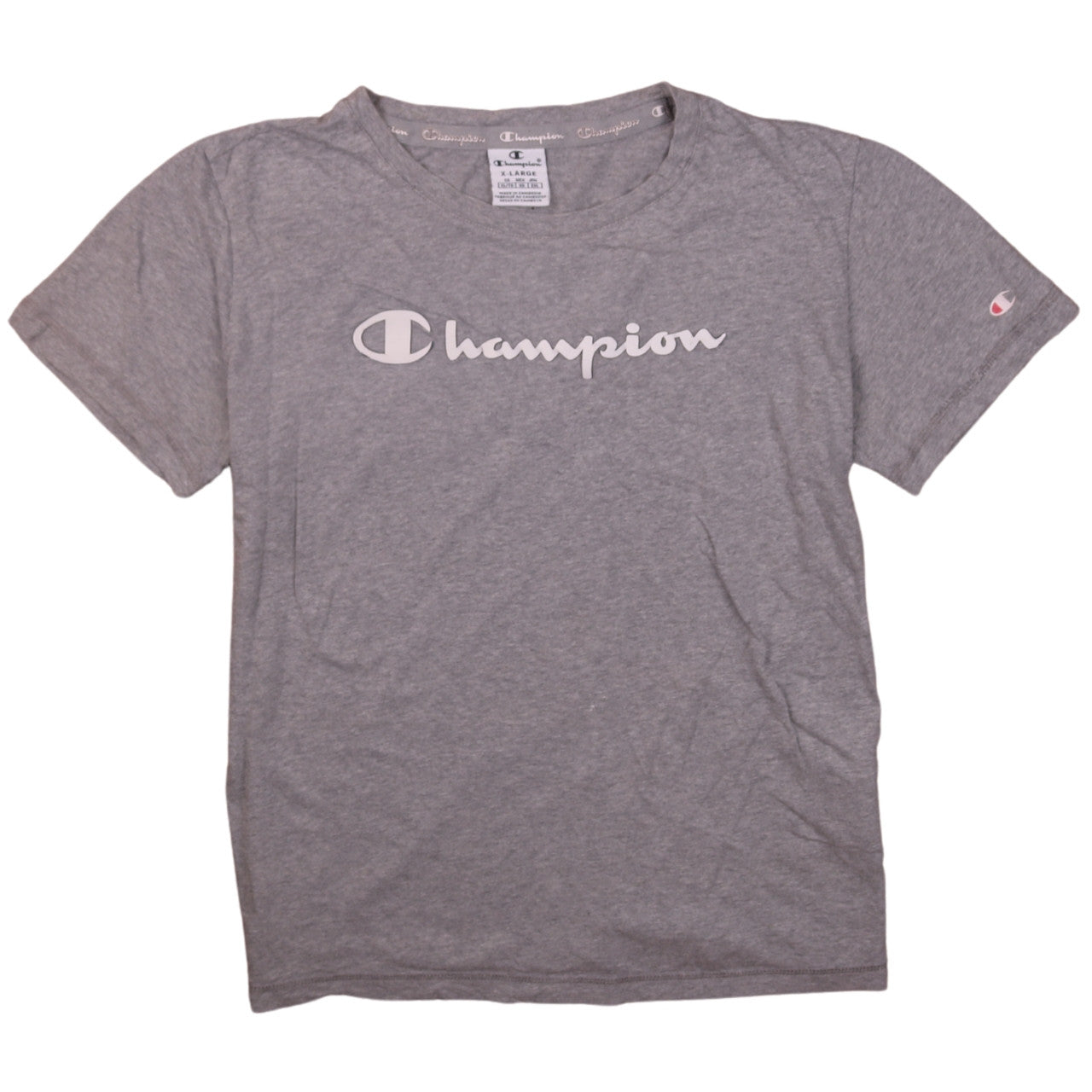 Champion Men's Grey XL Short Sleeve Crew Neck Sports T-Shirt