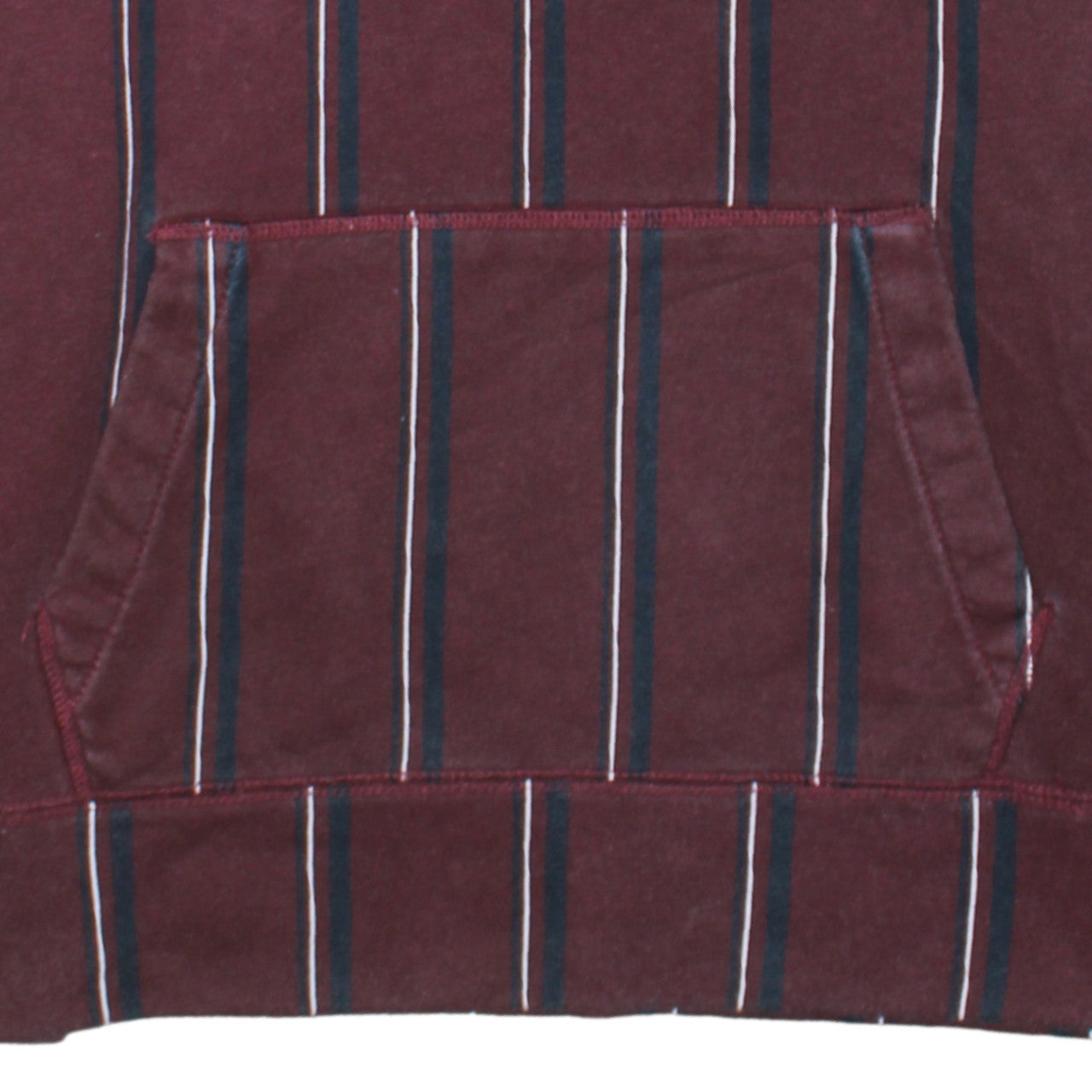 Hollister Men Burgundy Striped Pullover Hoodie Small Cotton Blend