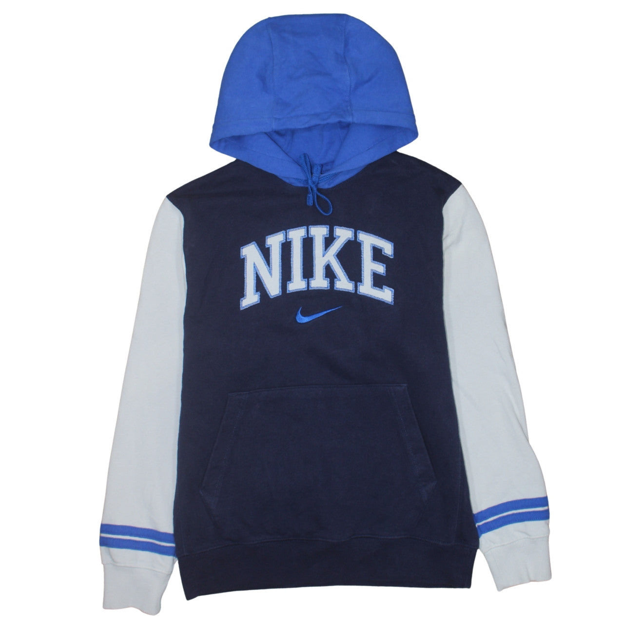 Nike Men's Blue Pullover Hoodie Small Cotton Logo Design