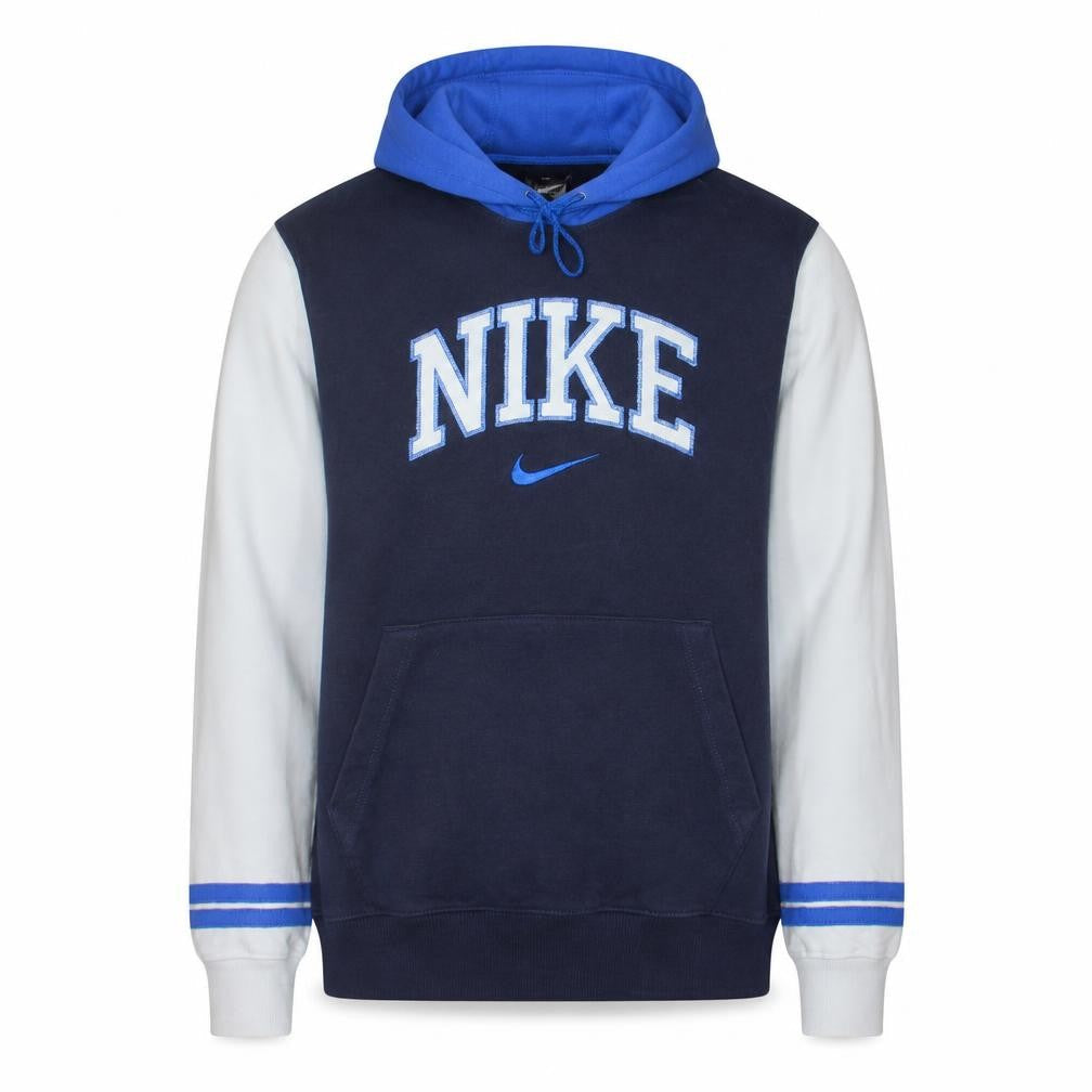Nike Men's Blue Pullover Hoodie Small Cotton Logo Design
