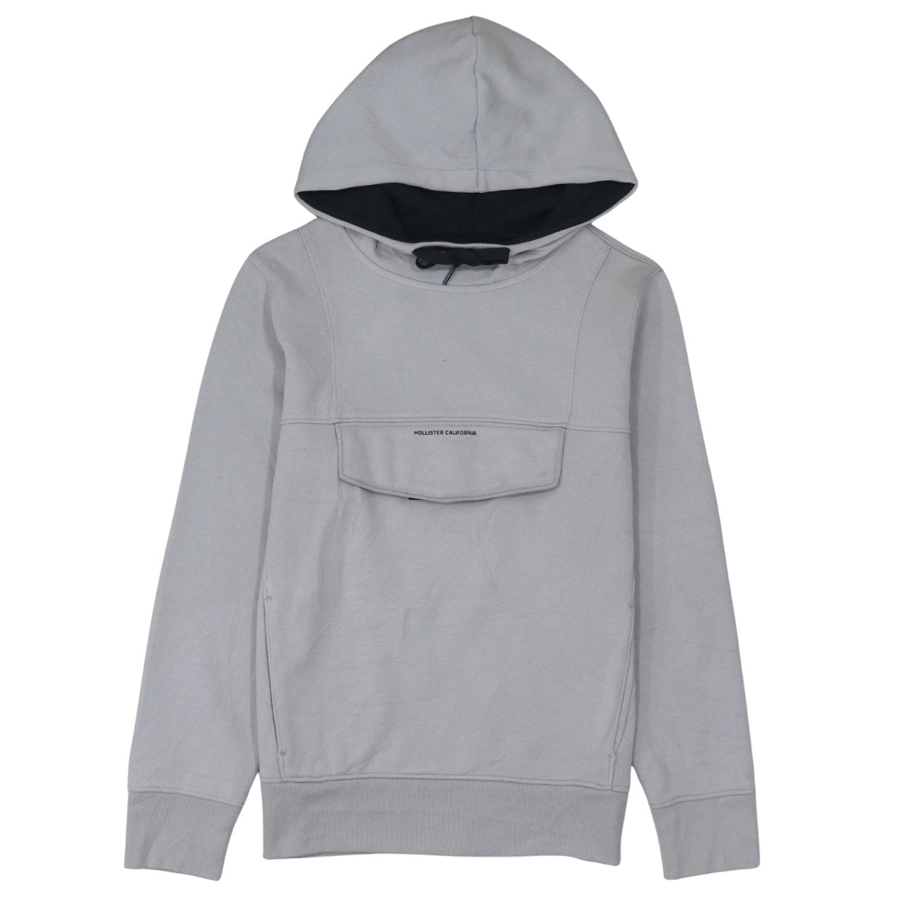 Hollister Men’s Grey Pullover Hoodie XS Lightweight Logo Sweatshirt