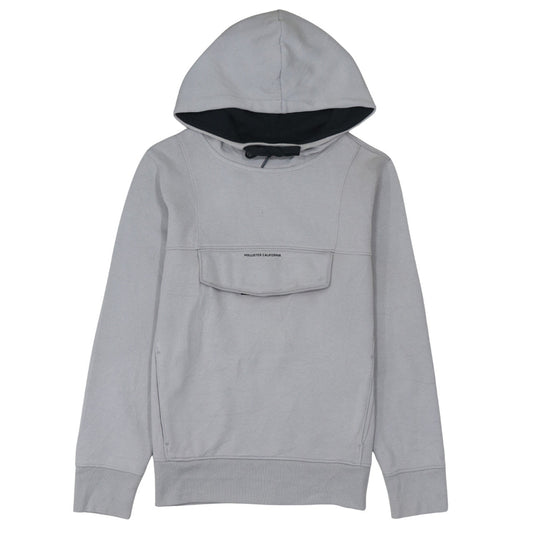 Hollister Men’s Grey Pullover Hoodie XS Lightweight Logo Sweatshirt