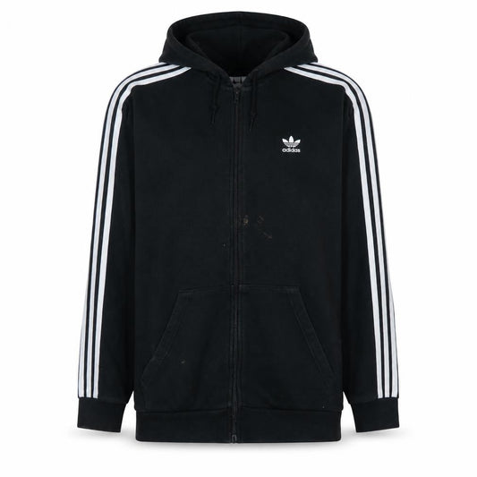 Adidas Men's Black Full Zip Hoodie M Sportswear Logo Fleece