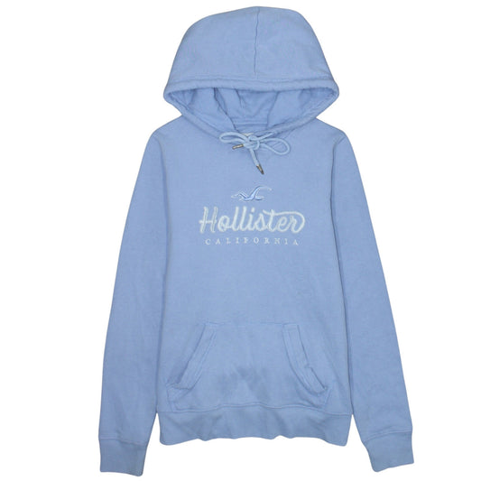 Hollister Women's Blue XS Pullover Hoodie with Embroidered Logo