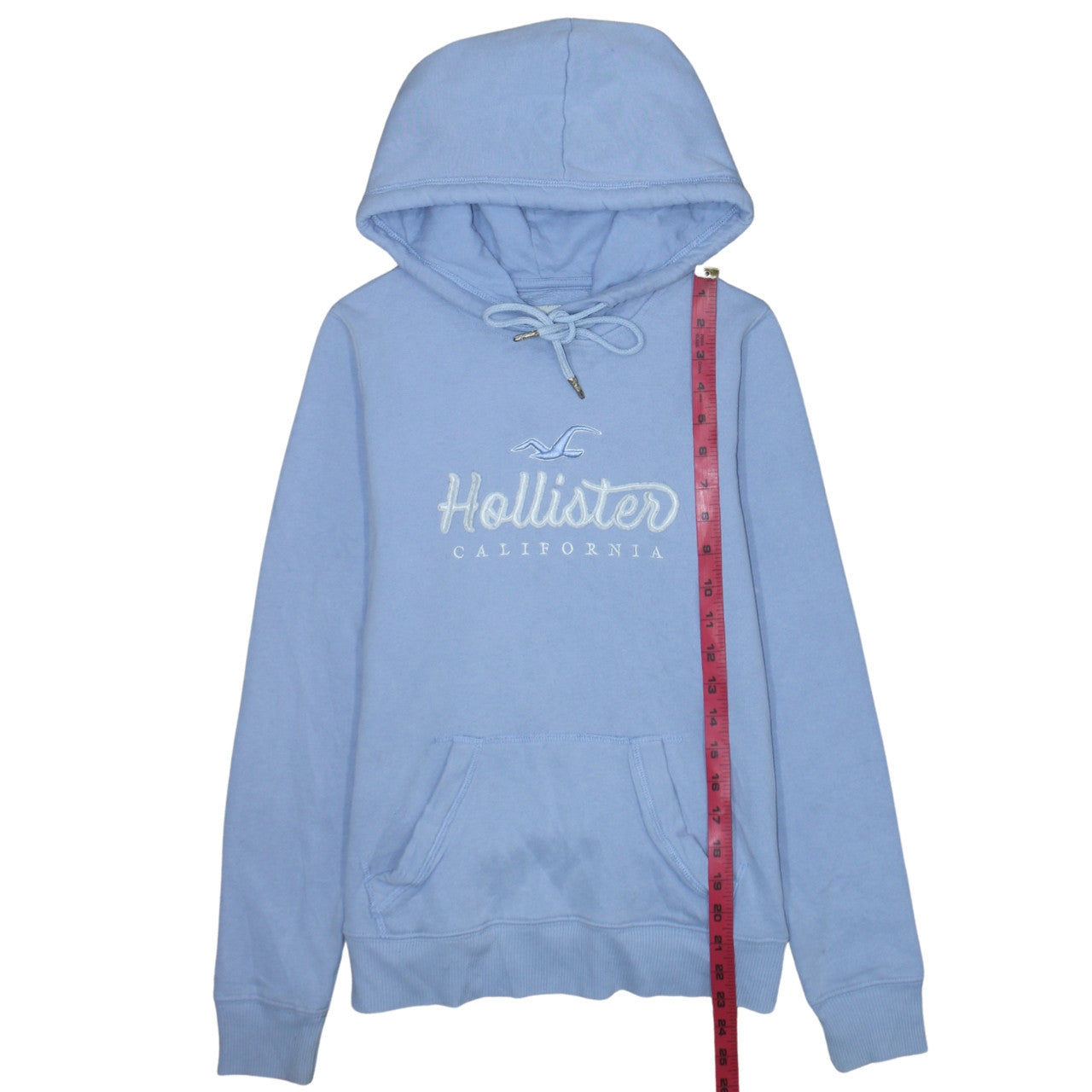 Hollister Women's Blue XS Pullover Hoodie with Embroidered Logo