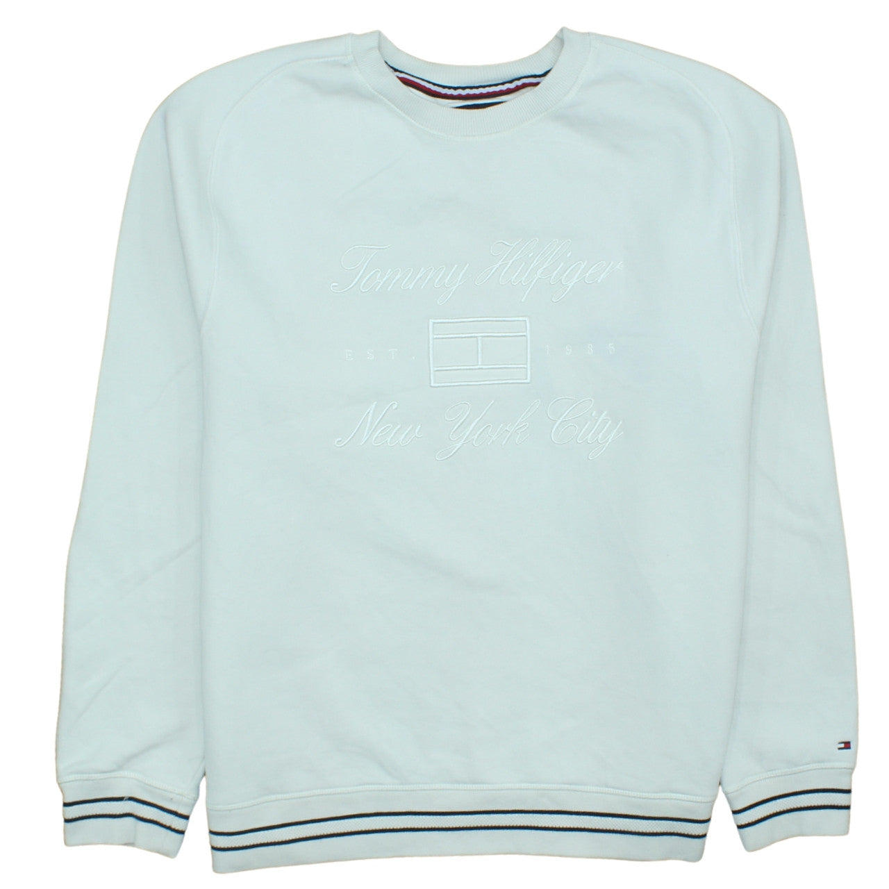 Tommy Hilfiger Men’s White Pullover Sweatshirt L Classic Fit