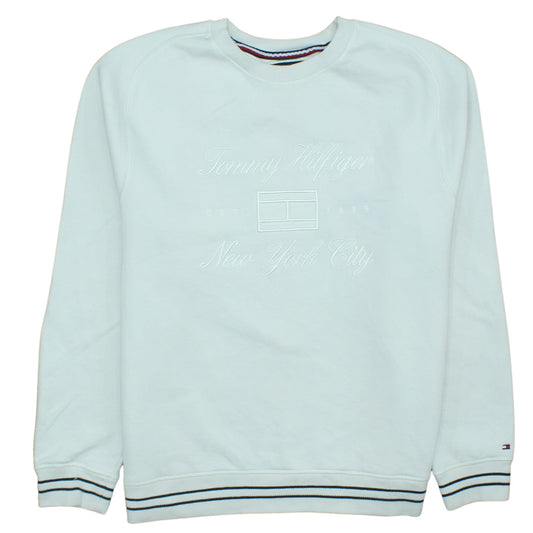 Tommy Hilfiger Men’s White Pullover Sweatshirt L Classic Fit