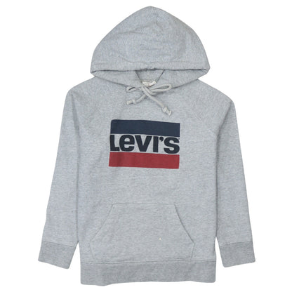 Levi's Men's Grey Pullover Hoodie Medium Logo Fleece Jumper