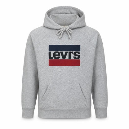 Levi's Men's Grey Pullover Hoodie Medium Logo Fleece Jumper