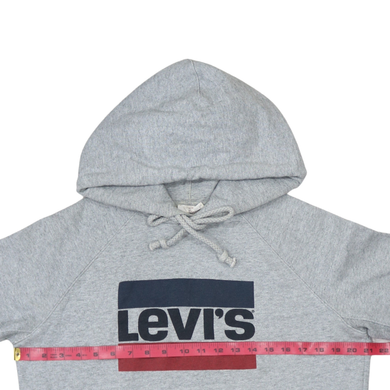 Levi's Men's Grey Pullover Hoodie Medium Logo Fleece Jumper