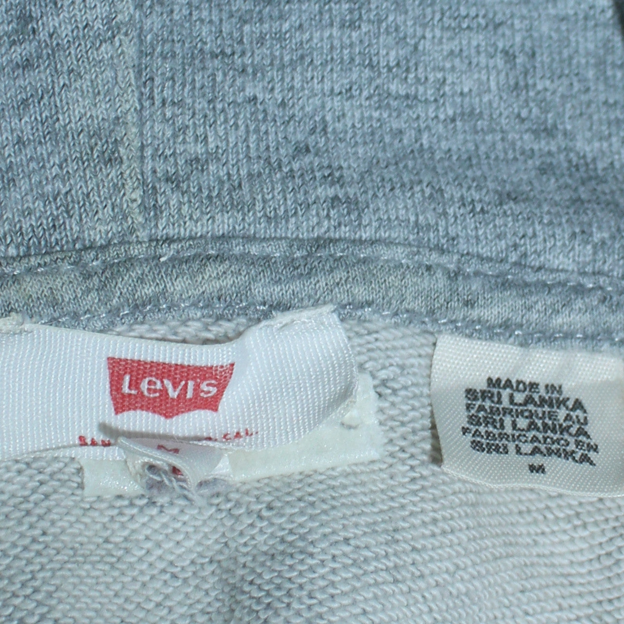 Levi's Men's Grey Pullover Hoodie Medium Logo Fleece Jumper