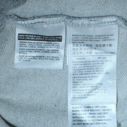 Levi's Men's Grey Pullover Hoodie Medium Logo Fleece Jumper