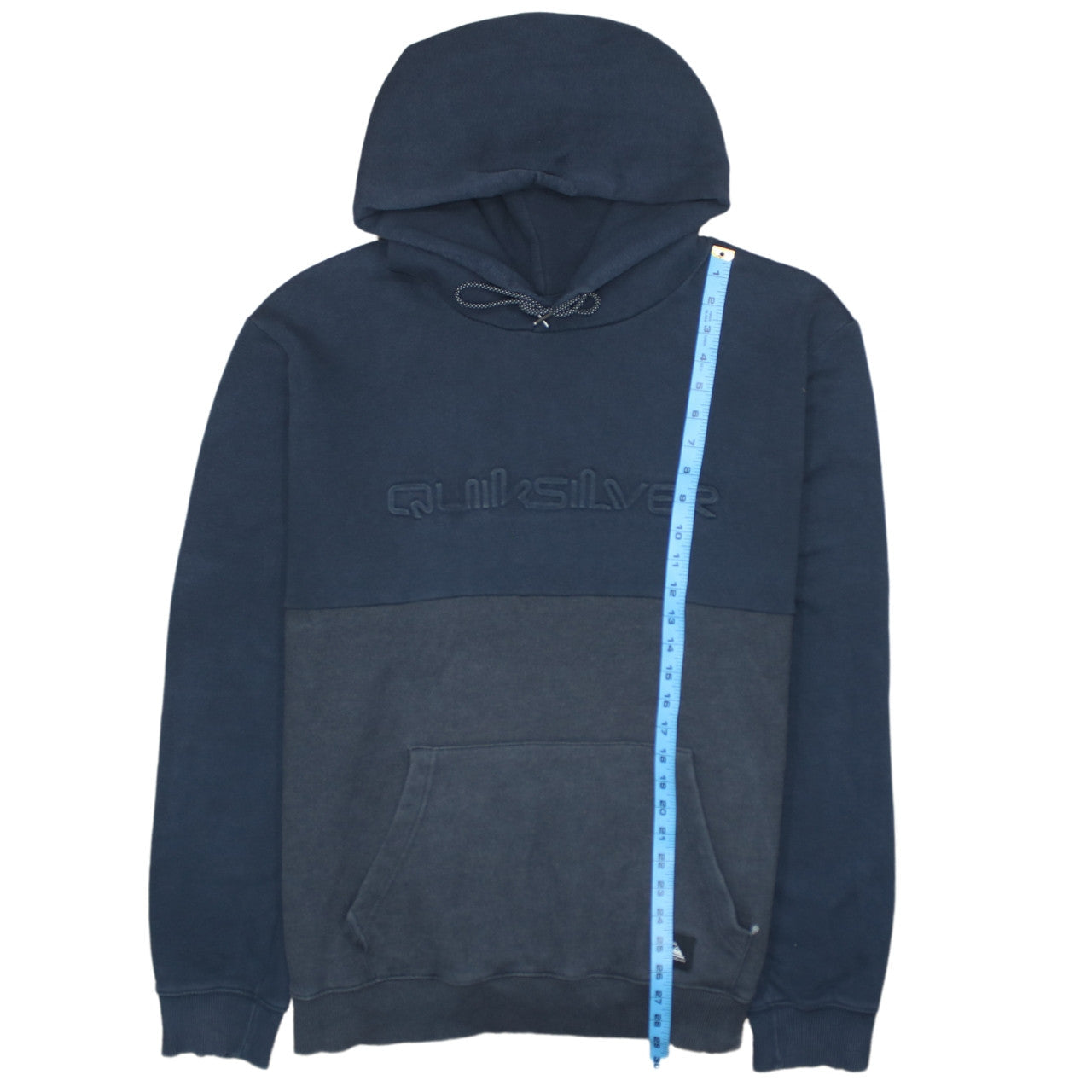 Quiksilver Men's Blue Pullover Hoodie 2XL Logo Fleece Sweatshirt
