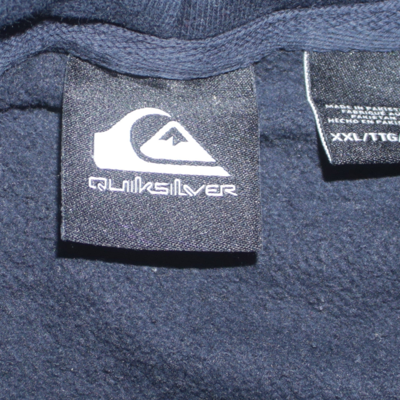 Quiksilver Men's Blue Pullover Hoodie 2XL Logo Fleece Sweatshirt