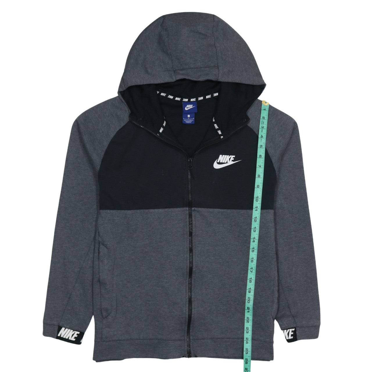 Nike Men’s Grey Full Zip Hoodie L Sportswear Sweatshirt