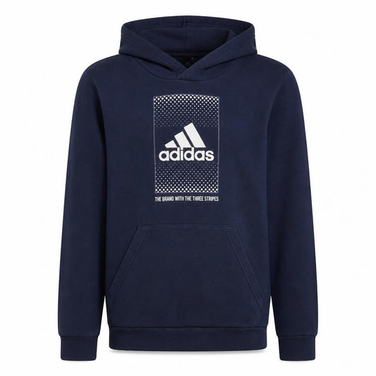 Adidas Boys Blue Pullover Hoodie 14 Years Regular Fit Graphic Print