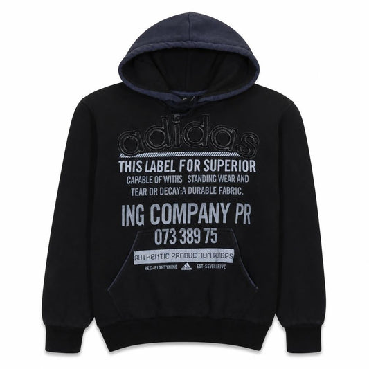 Adidas Mens Black Pullover Hoodie M Sports Fleece Sweatshirt