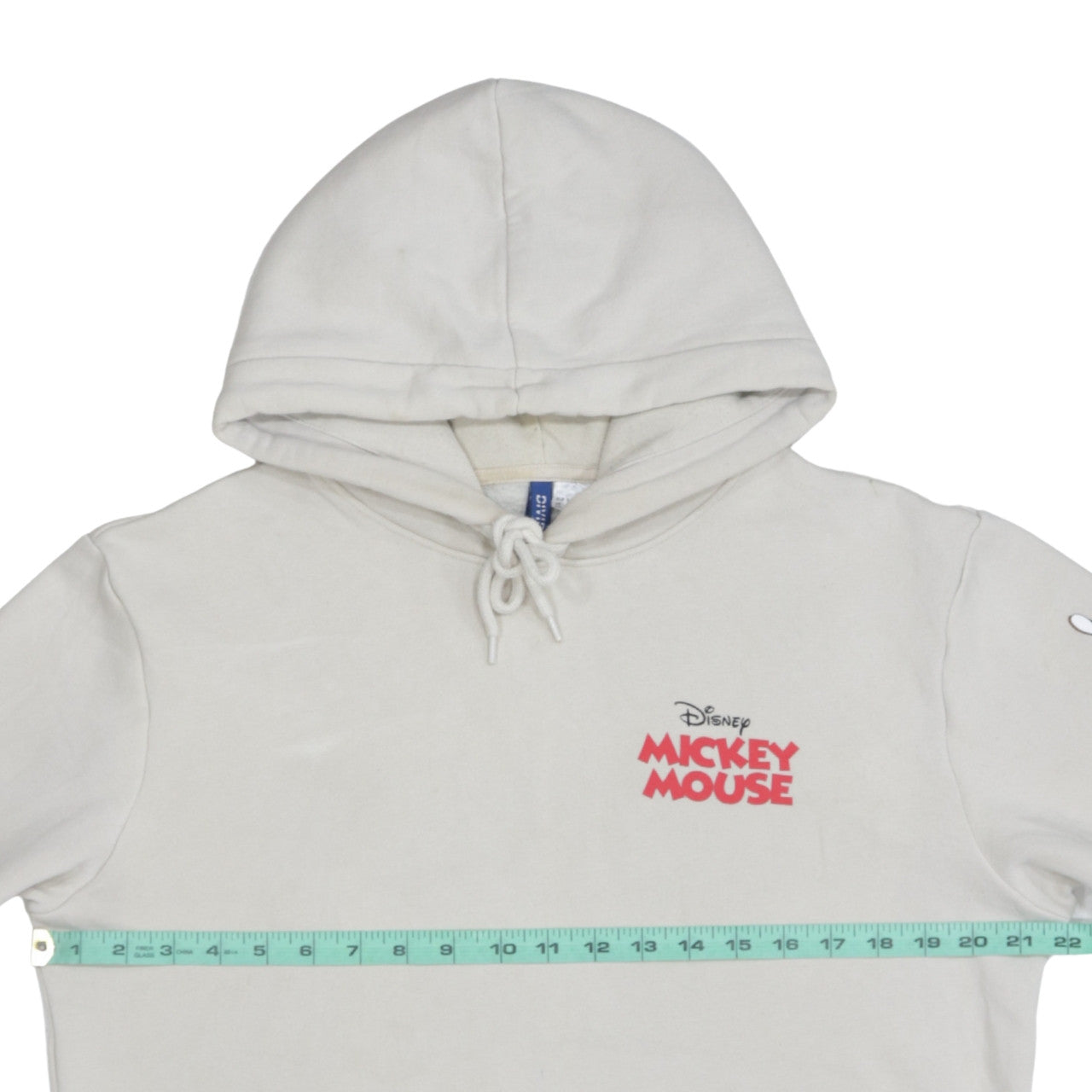 H&M Disney Mickey Mouse Beige Hoodie Women S Pullover Cotton Blend
