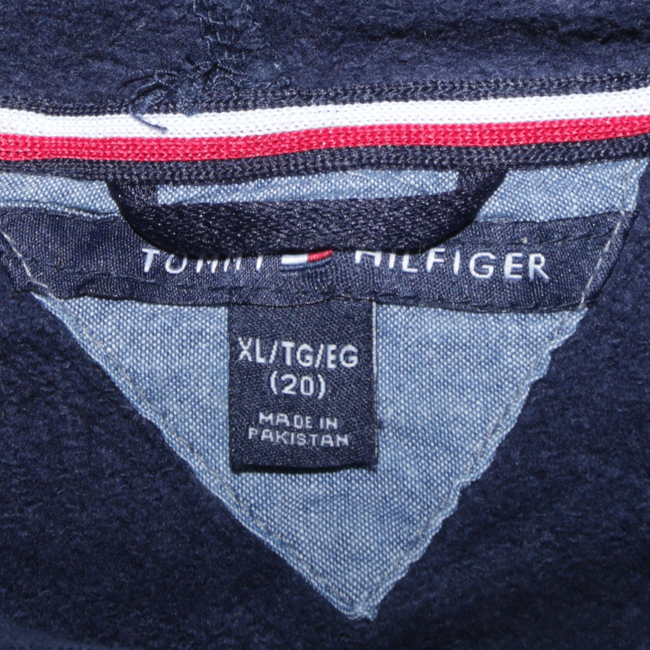 Tommy Hilfiger Men’s Blue XL Pullover Hoodie with Logo Print