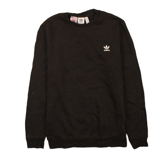 Adidas Boys Black Crew Neck Pullover Sweatshirt 15-16 Years Fleece Logo
