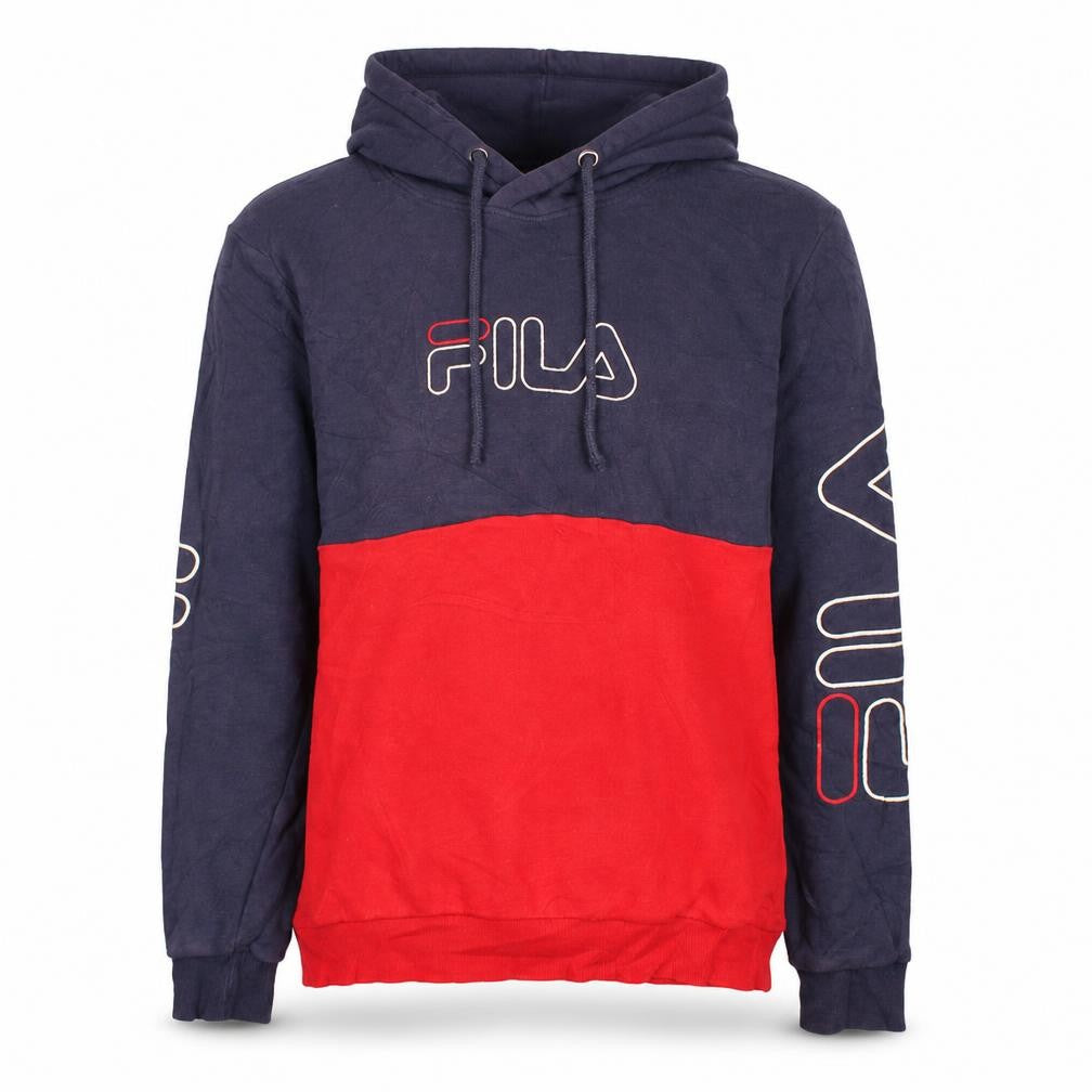 Fila Men's Blue Red Pullover Hoodie XS Graphic Sportswear