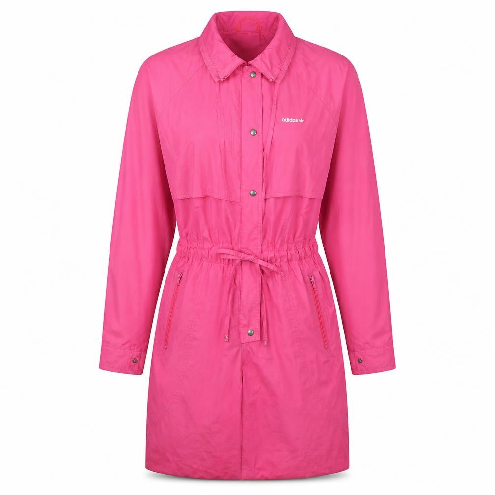 Adidas Women's Pink Long Rain Coat Size 10 Lightweight Retro