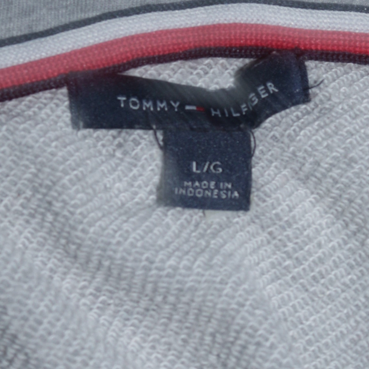 Tommy Hilfiger Women Grey Full Zip Hoodie Size L Cotton Blend