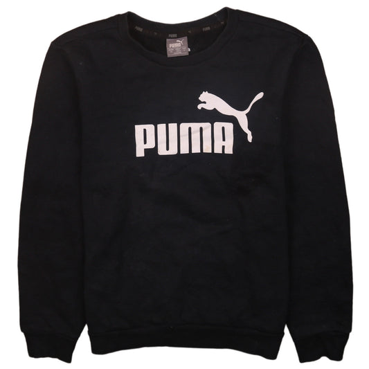 Puma Men's Black XS Crew Neck Logo Pullover Sweatshirt