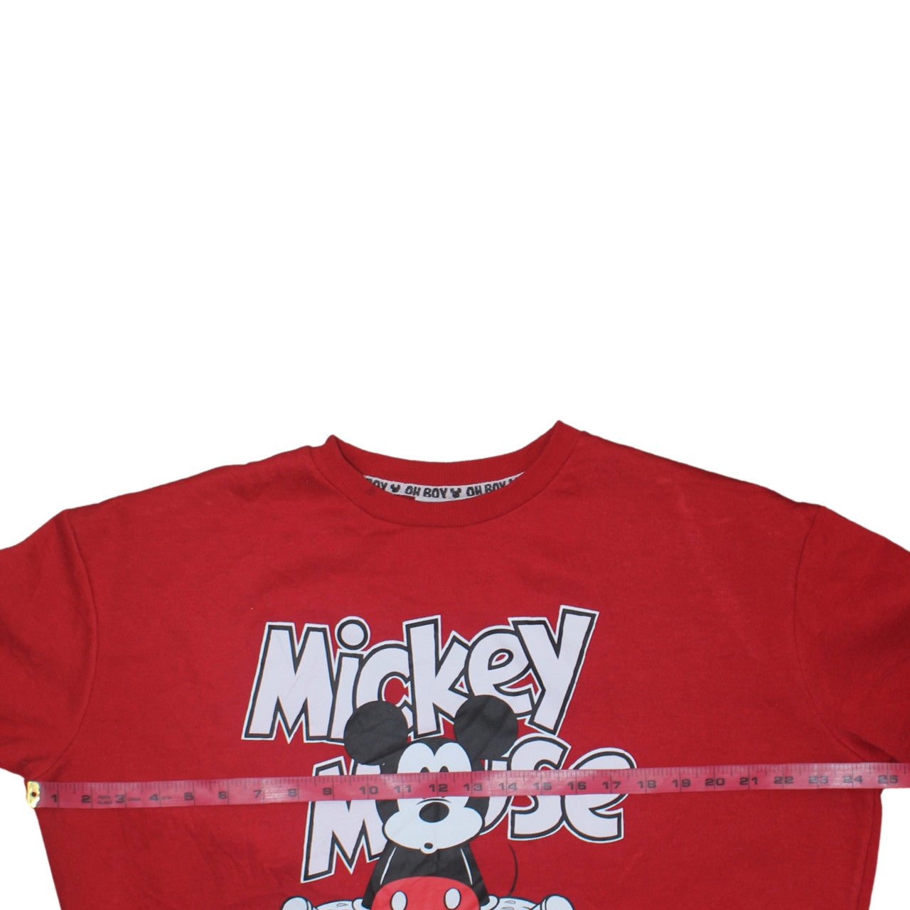 Disney Womens Red Mickey Mouse Pullover Sweatshirt Size 12/14