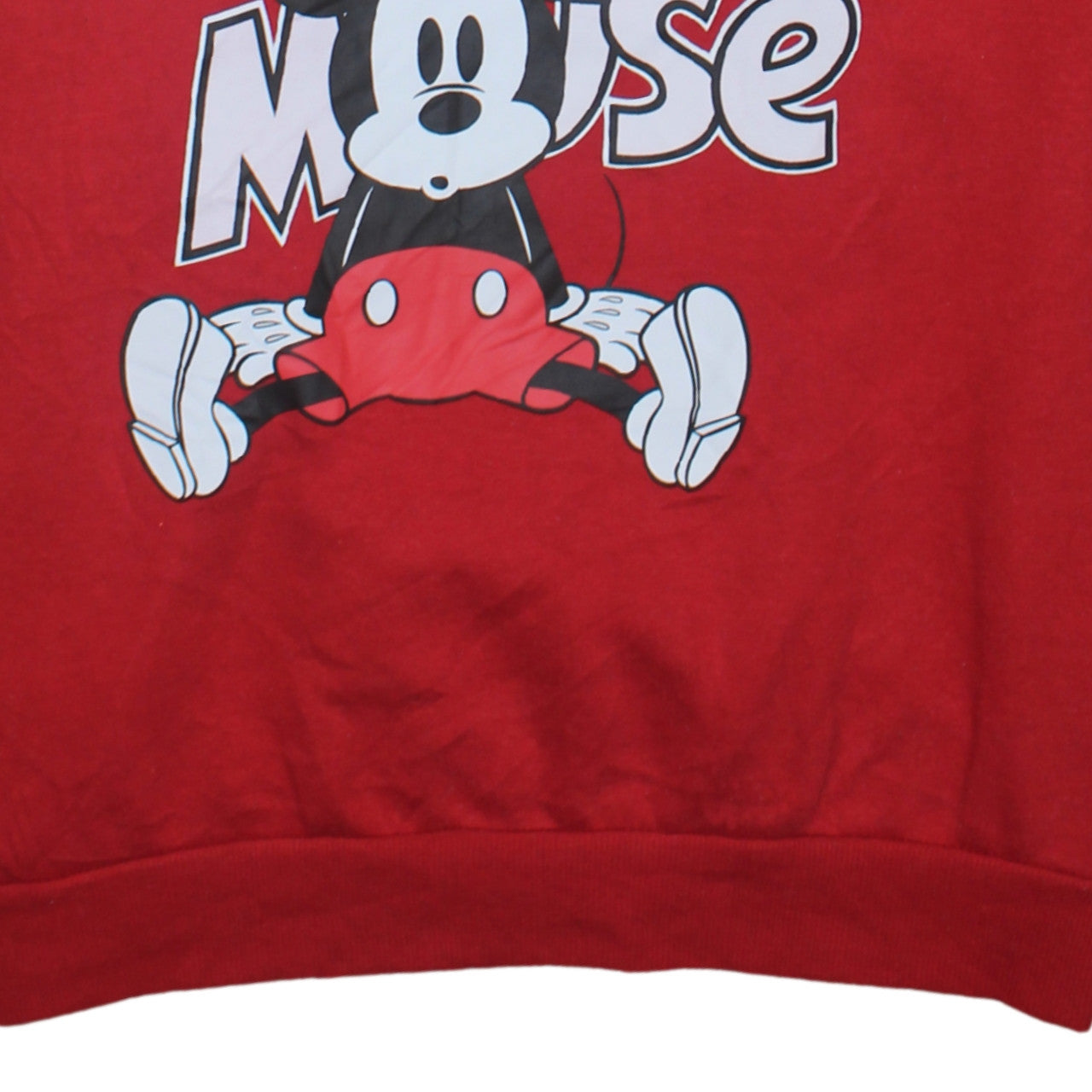 Disney Womens Red Mickey Mouse Pullover Sweatshirt Size 12/14