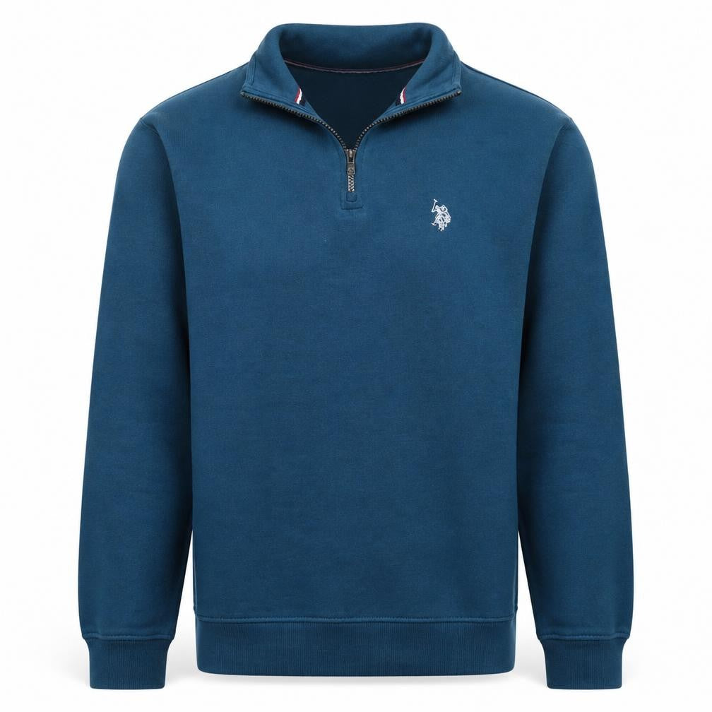 U.S. Polo Assn. Men's Blue 1/4 Zip Cotton Sweatshirt Size S